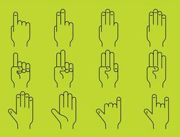 Hands Line Icons vector