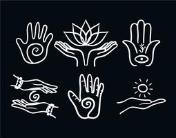 Healing hand vector set