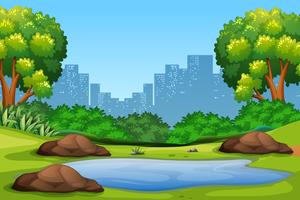 Green nature park background vector