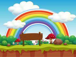 A Park and Rainbow Landscape vector