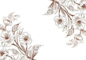 Artistic vintage sketch wedding flower corners vector