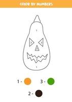 Coloring page with cute cartoon Halloween pumpkin. vector