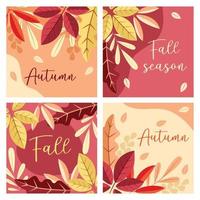 Fall Season Card Set vector