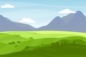 Vector nature landscape background. Cute simple cartoon style