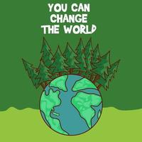 earth globe with forest on top suitable for go green campaign illustration vector