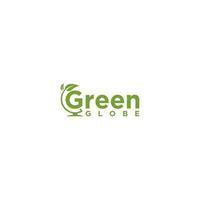 Go green globe nature logo sign design template vector