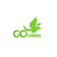 go green logo with simple design. vector