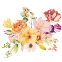 watercolor flower bouquet png