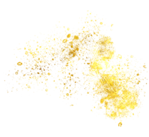 Gold abstract line art and brush png