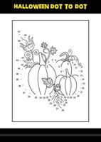 Halloween dot to dot coloring page for kids. Line art coloring page design for kids. vector