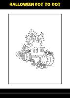 Halloween dot to dot coloring page for kids. Line art coloring page design for kids. vector