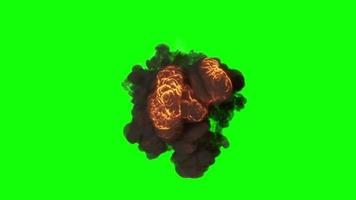 Bomb Explosion on Green screen. Slow motion movement. video