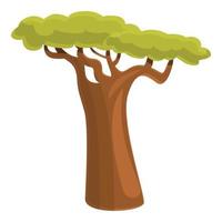 Wild baobab tree icon, cartoon style vector