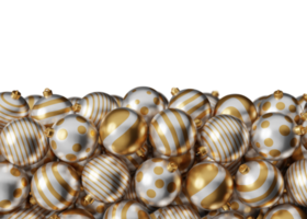 Christmas isolated white golden luxury bauble ball 3d render illustration. Happy new year 3d render image of christmas holiday png