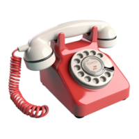 vintage telephone in 3D style trending color palette with png