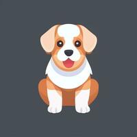 AI generated Cute Dog Avatar Icon Clip Art Sticker Decoration Simple Background photo