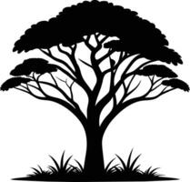 A illustration of african tree silhouette vector