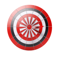 3d dart hitting on target isolated on transparent background png