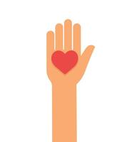 hands up with hearts icon vector