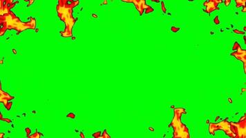 Fire frame green screen background video