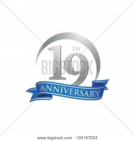 19th anniversary ring logo blue ribbon