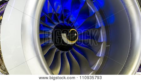 Turbine Blades. Blue light