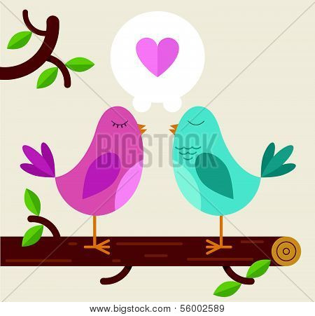 Love Birds on a branch