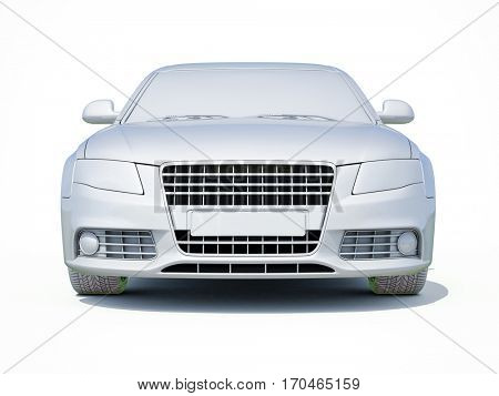 3d render: Car White Blank Template, 3d White Car Icon with Shadow, Business Sedan Car on White Background, Car Isolated, Automobile Isolated, Automobile Service Sign, Auto Body, Automobile Industry