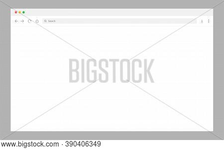 Browser Mockup. Network Window In Light Style. Isolated Blank Web Page In Simple Design. Computer Sc