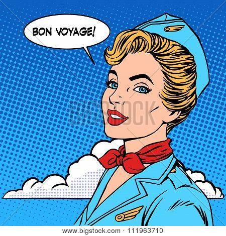 Bon voyage stewardess tourism travel flight