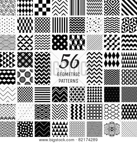 56 Vector Geometric Seamless Patterns