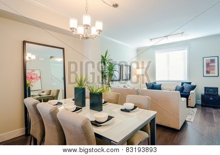 Modern dining room interior design.