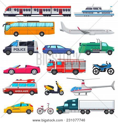 Transport Vector Public Transportable Vehicle Plane Or Train And Car Or Bicycle For Transportation I