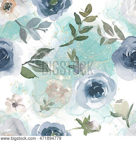 Seamless Repeating Pattern Hand-drawn Floral Flower Blossom