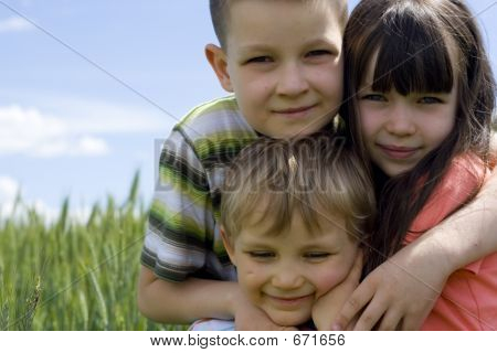 Children on meadow