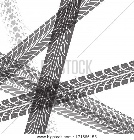 Tire tracks. Vector illustration on white background