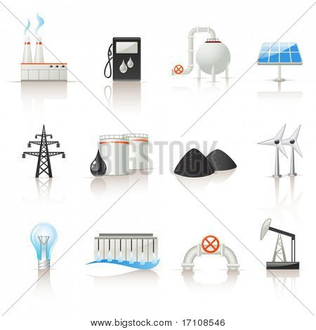 Power industry icon set