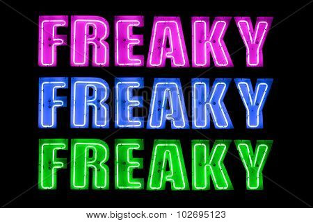 Neon Logo Saying Freaky