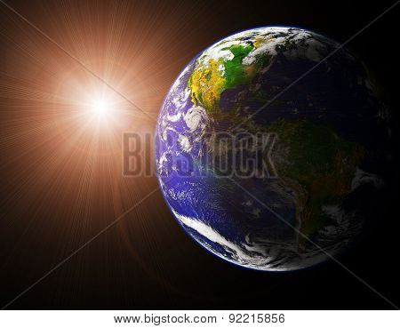 earth and sun