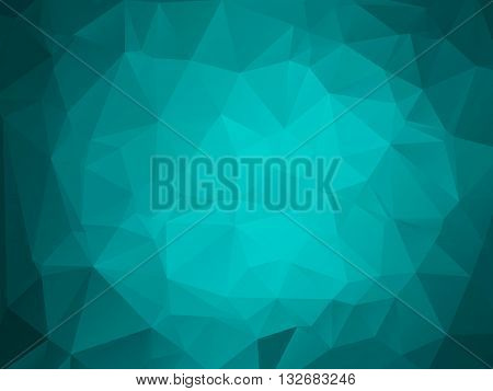 Colorful polygon background or vector frame. Abstract Triangle Geometrical Background, Vector Illustration EPS10. Geometric design for business presentations. teal aqua blue.