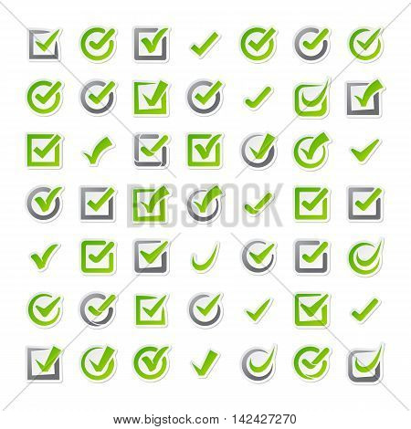 Check box vector icons vector set. Check vote icons vote mark sign choice yes symbol. Correct design check vote icons check mark right agreement voting form. Button question choose success graphic.