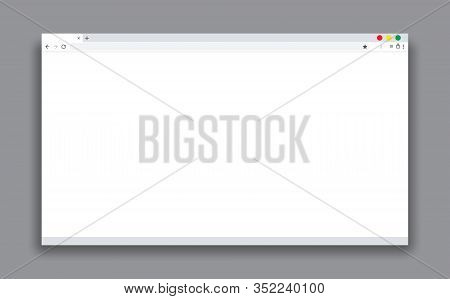 Modern Browser Window Design Isolated On Gray Background. Web Simple Browser Window White. Browser W