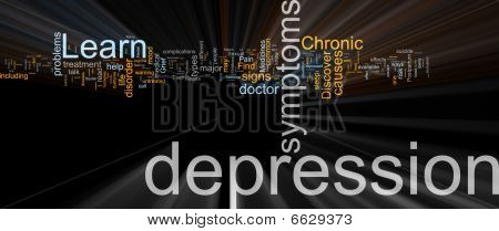 Depression Word Cloud Glowing