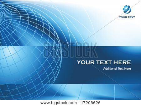 Business presentation background with globe and copy space, vector illustration