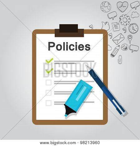 policies regulation concept list document company clipboard