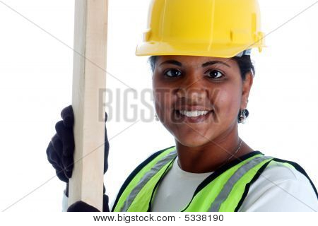 Trabalhador da construção civil de mulher