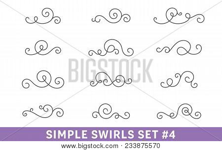 Set Of Elegant Vector Swirls. Cool Design Elements Collection, Good For Page Decoration. Antique Div