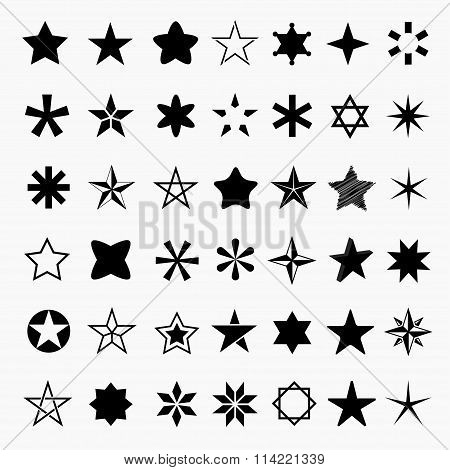 Vector Set Of Icons Of Stars