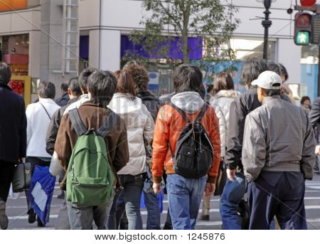 Teenagers Crossing The Street