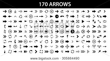 Arrows Set Of 170 Black Icons. Arrow Icon. Arrow Vector Collection. Arrow. Cursor. Modern Simple Arr